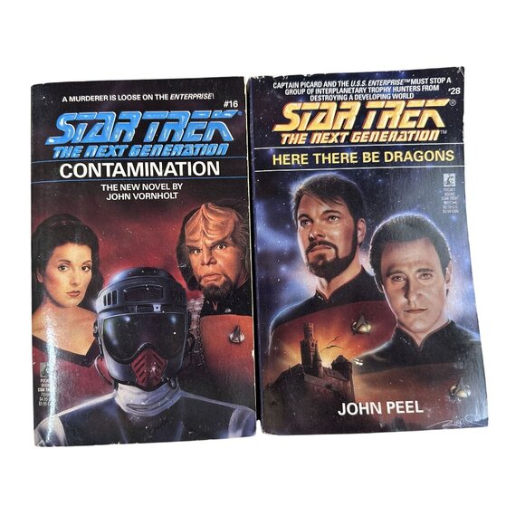 Star Trek Books The Next Generation Contamination & Here There Be Dragons PB - Picture 1 of 6